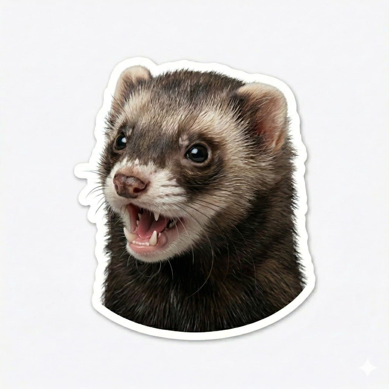 Ferret with mouth open from the feed mini-game art.